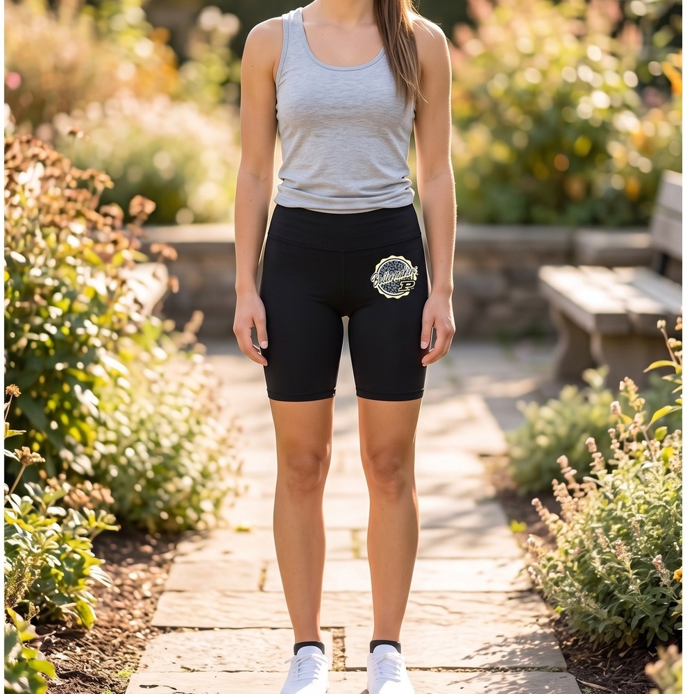 Rivalry Threads Purdue Boilermakers Black Leopard Logo Bike Shorts NCAA Womens